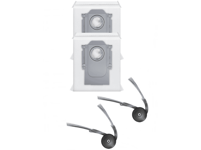 ROVEXA Roborock Q7 M5 & Q7 M5+ Uyumlu 2 Adet Yan Fırça 2 Adet Toz Torbası