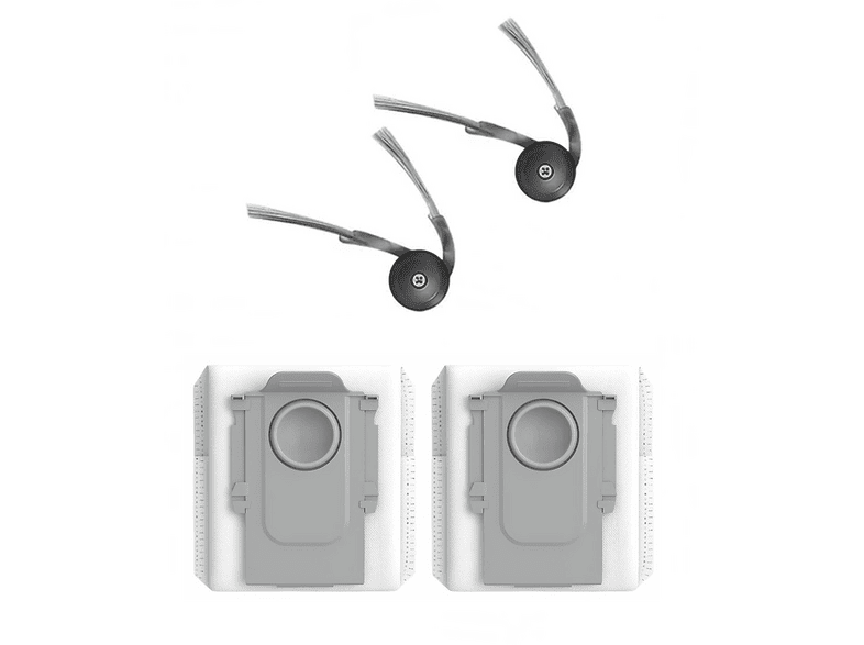 ROVEXA Roborock Q10 S5 & Q10 S5+ Uyumlu 2 Adet Yan Fırça 2 Adet Toz Torbası