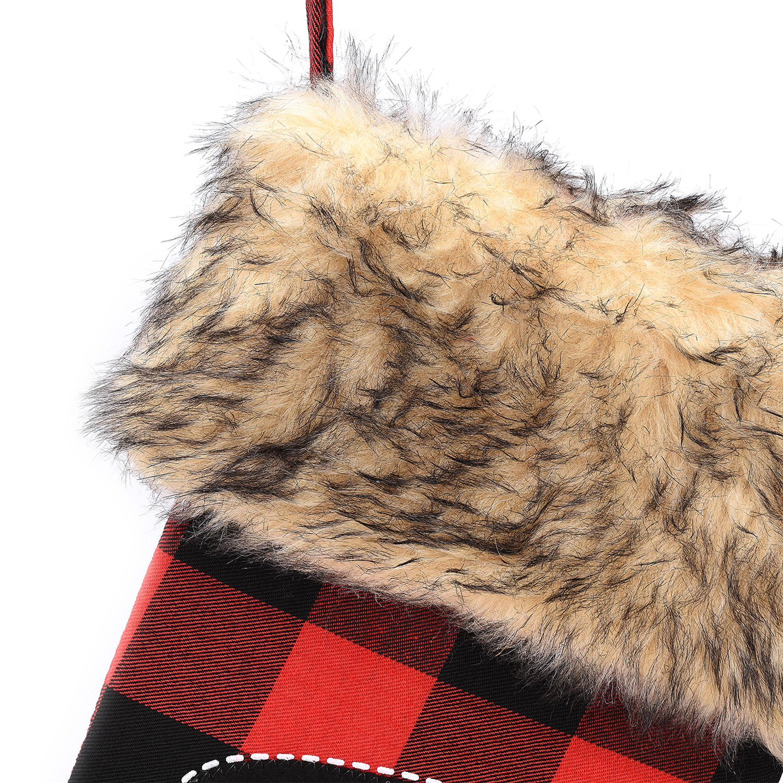 MARKETHAVEN Rot Karo Hirsch Design Groß Weihnachtsstrumpf | SATURN