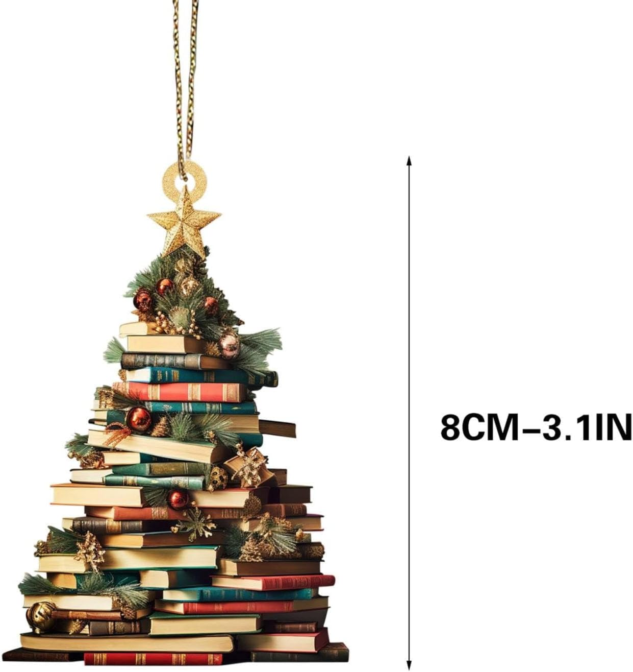 MARKETHAVEN Acryl Bücherstapel Design Festlich Weihnachtsbaumbehänger ...