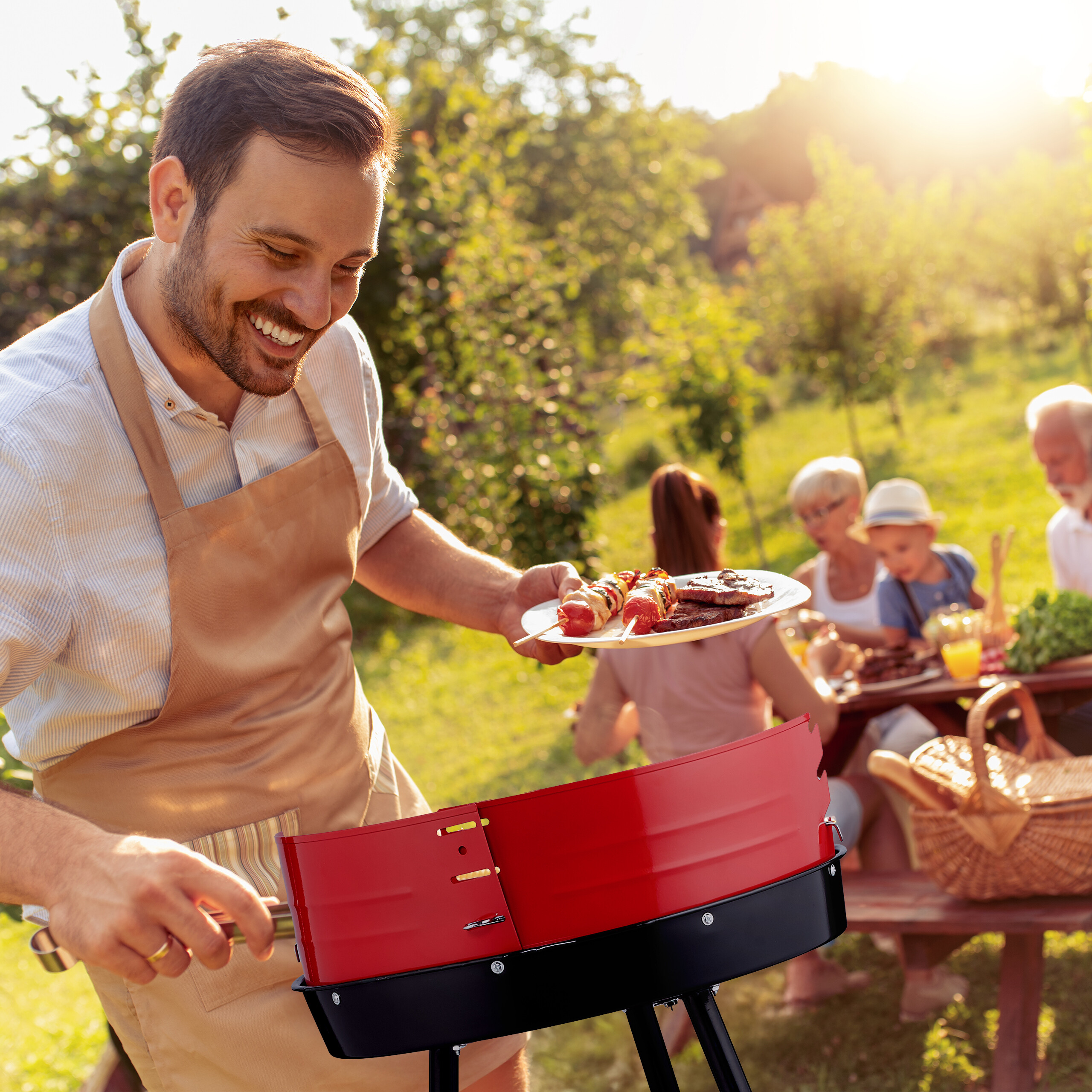RELAXDAYS Standgrill Holzkohlegrill, Schwarz 