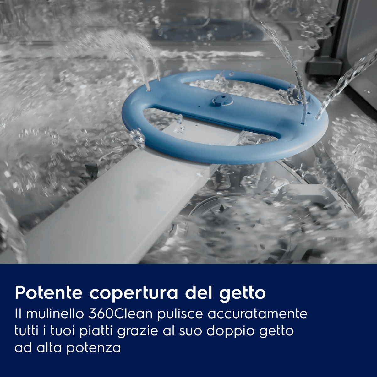 Mulinello per lavastoviglie con potente getto d'acqua.