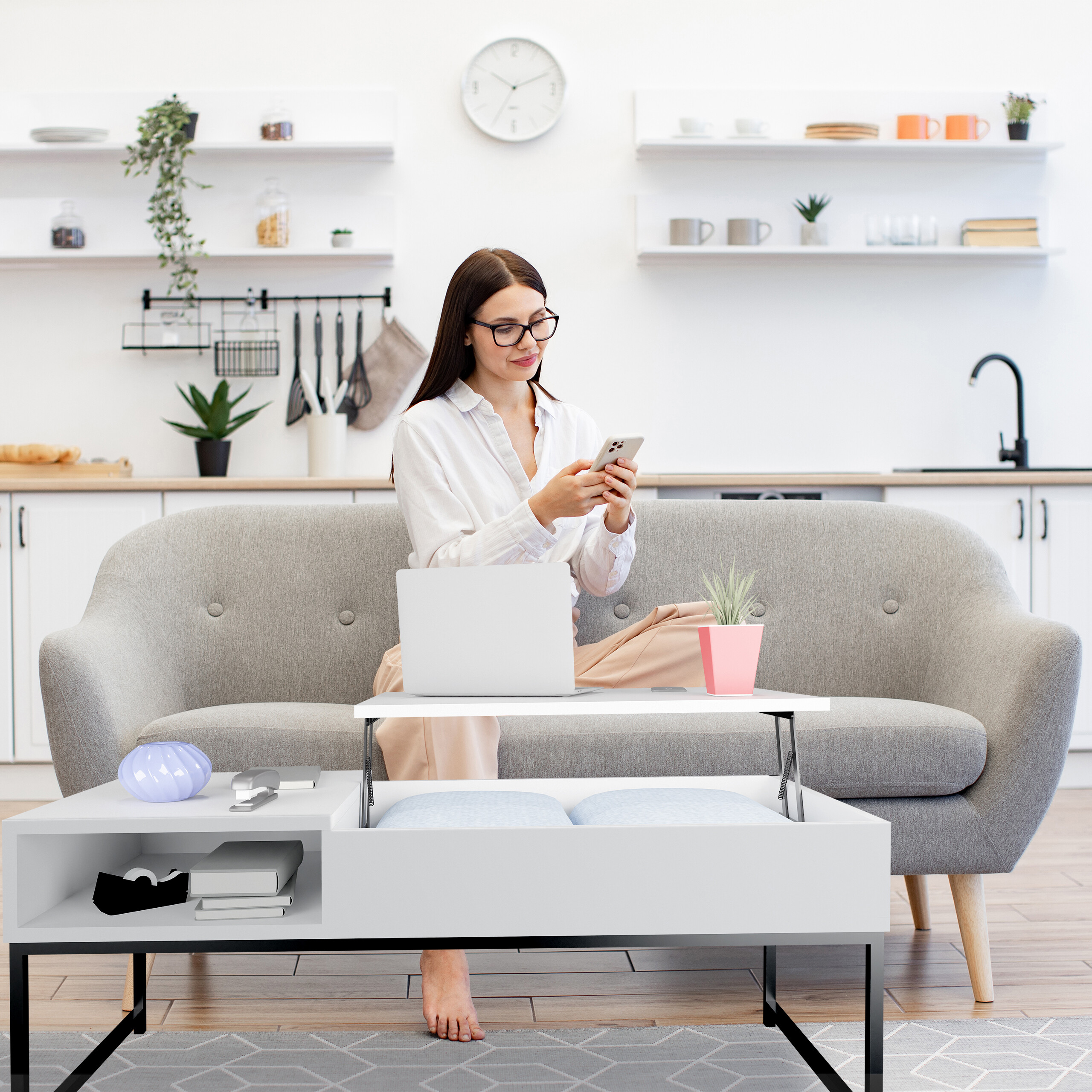 RELAXDAYS Hubtisch Couchtisch
