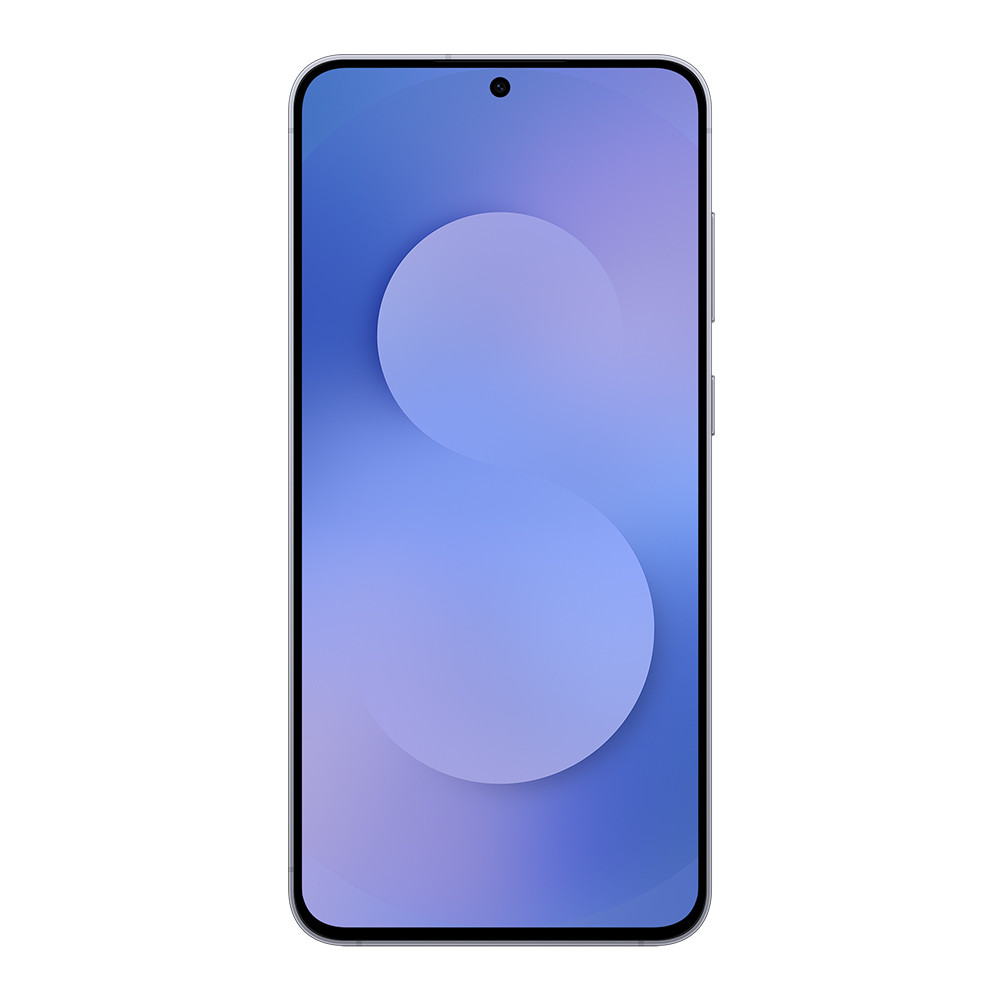 Ein Smartphone mit einem blauen Bildschirm, der ein abstraktes Kreis-Muster zeigt.