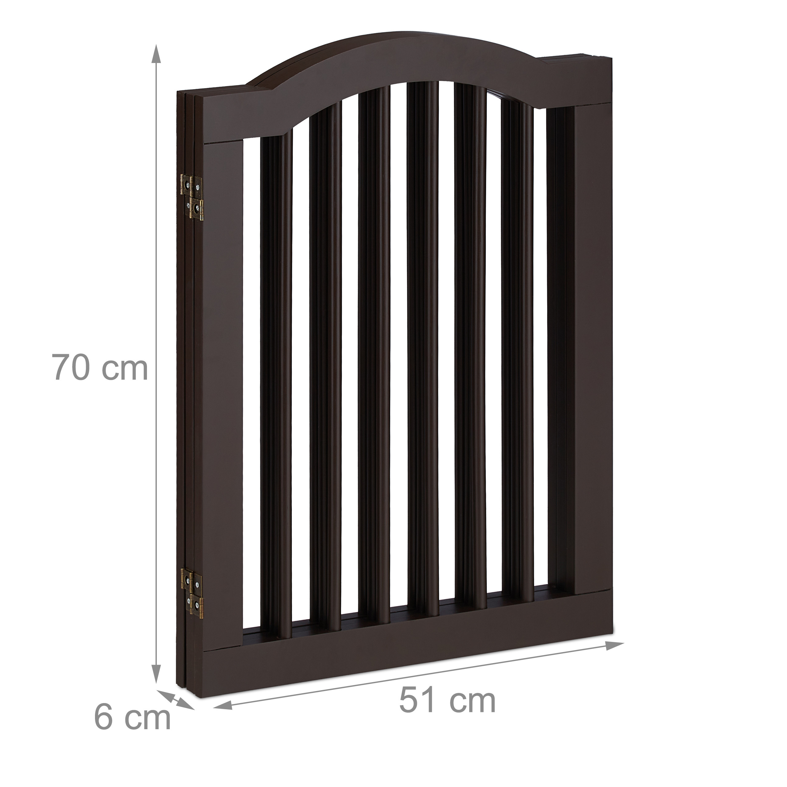 Braunes Holzschutzgitter mit Maßen von 70x51x6 cm auf weißem Hintergrund.