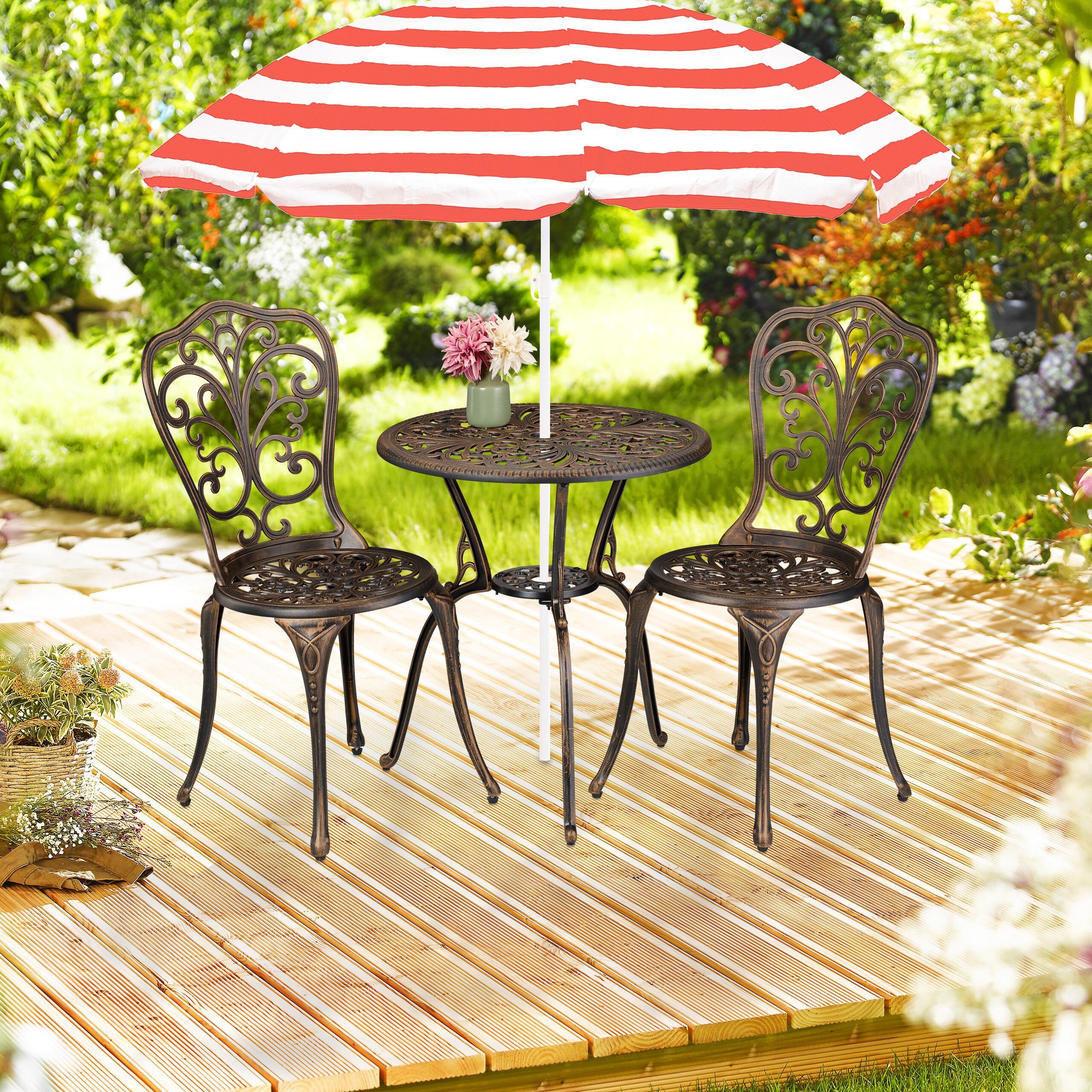 RELAXDAYS 3-tlg. Gartenmöbel-Set Outdoor-Tisch