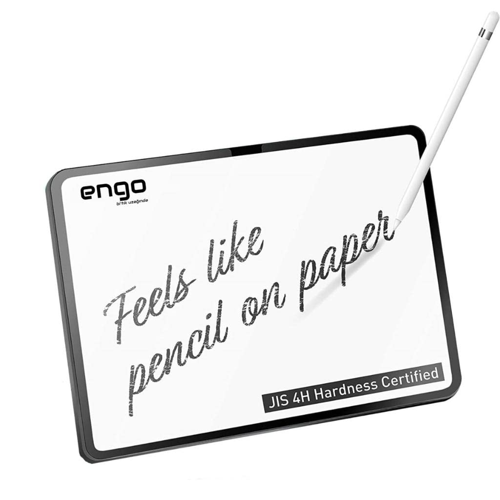 'Feels like pencil on paper' yazılı bir tablet ve yanında bir stylus.
