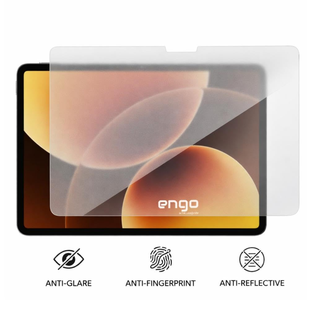 Mat ekran koruyuculu tablet ve parlama önleyici, parmak izi önleyici ve yansıma önleyici simgeler.