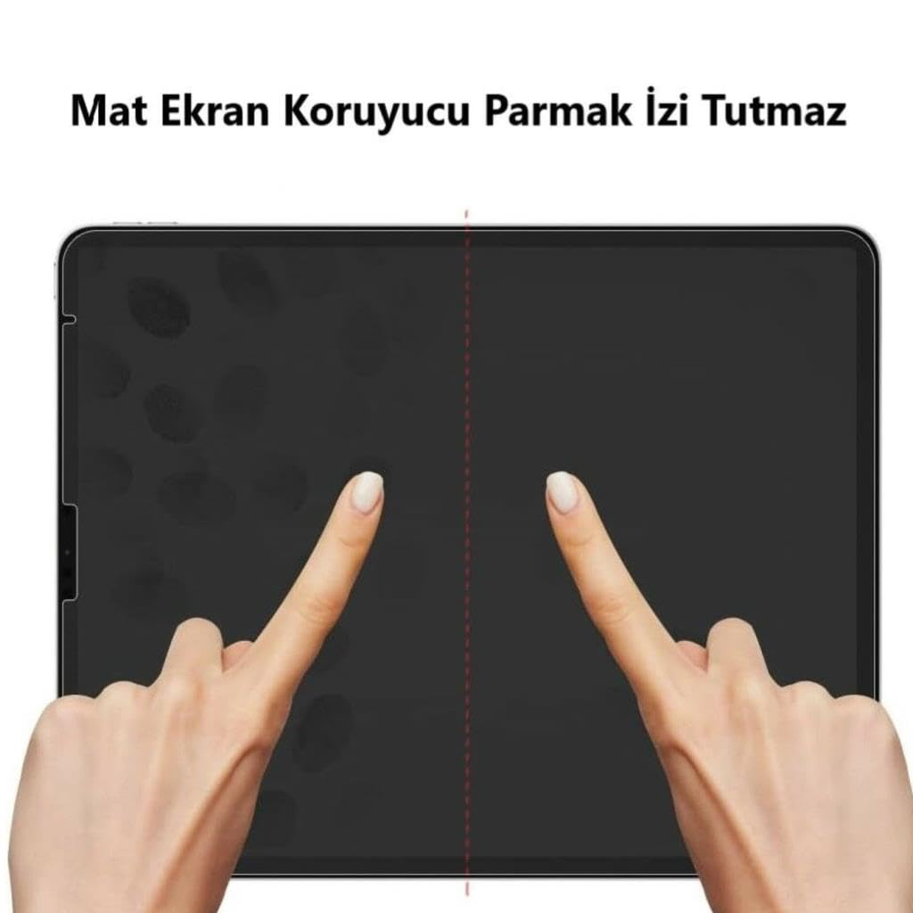 Bölünmüş ekran, solda parmak izleri ve sağda temiz bir yüzey gösteriyor, üstte metin var.