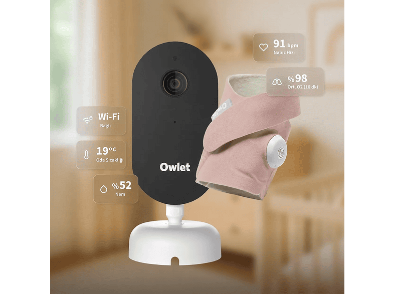 OWLET Dream Duo Gül Kurusu Akıllı Çorap ve Kamera