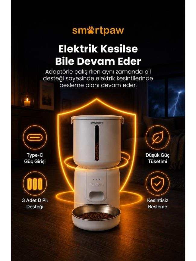 Karanlık arka planda koruyucu kalkan, metinler ve simgeler içeren otomatik mama kabı.
