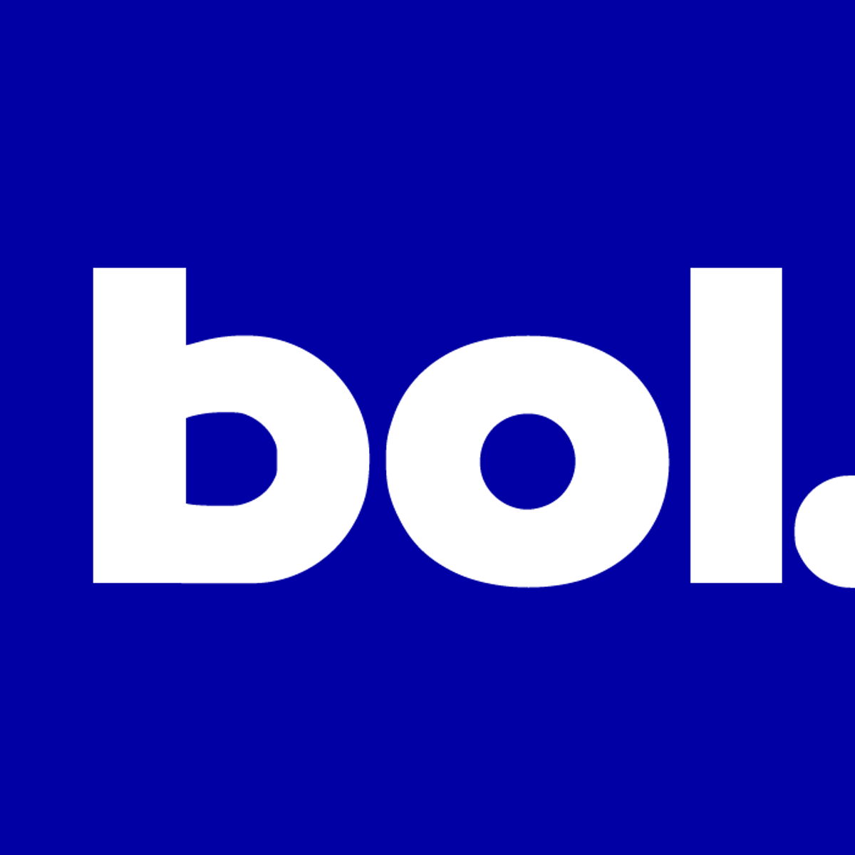 Das weiße Logo mit dem Schriftzug "bol." auf blauem Hintergrund.