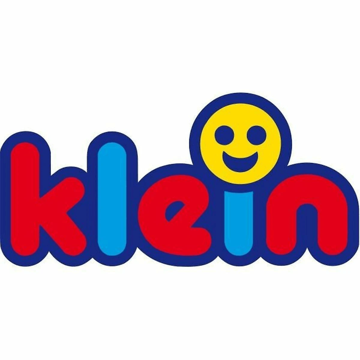 Logotipo colorido con el texto klein, donde la letra i presenta una cara sonriente amarilla.