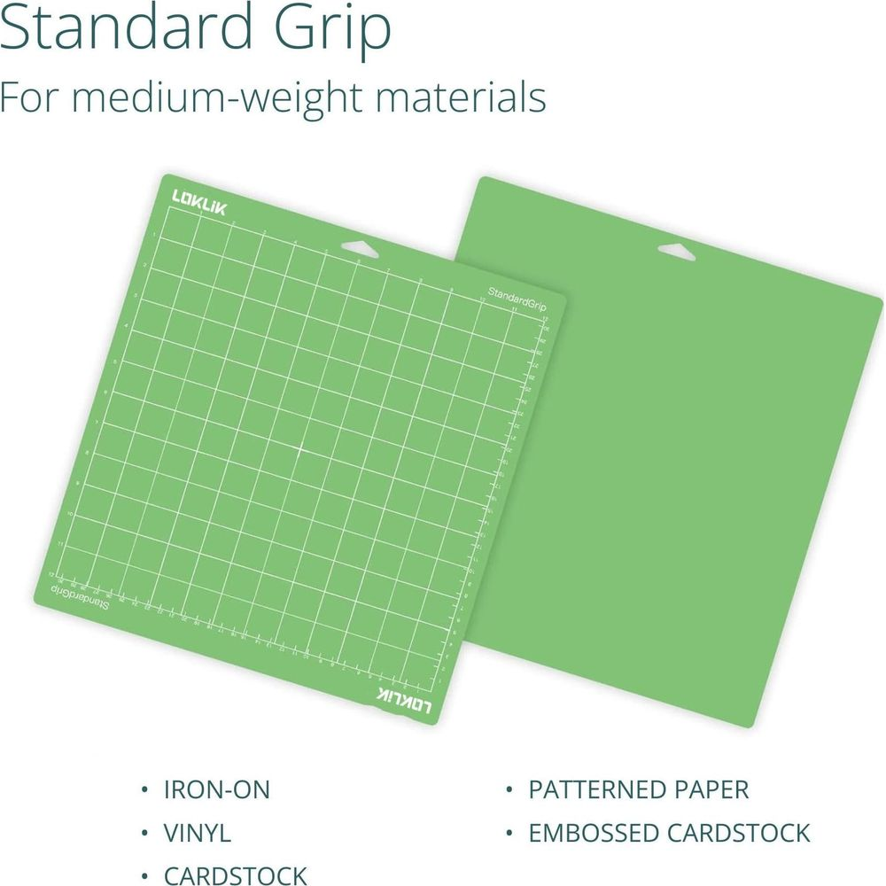 Zwei grüne Schneidematten mit Raster für mittlere Materialien wie Vinyl.