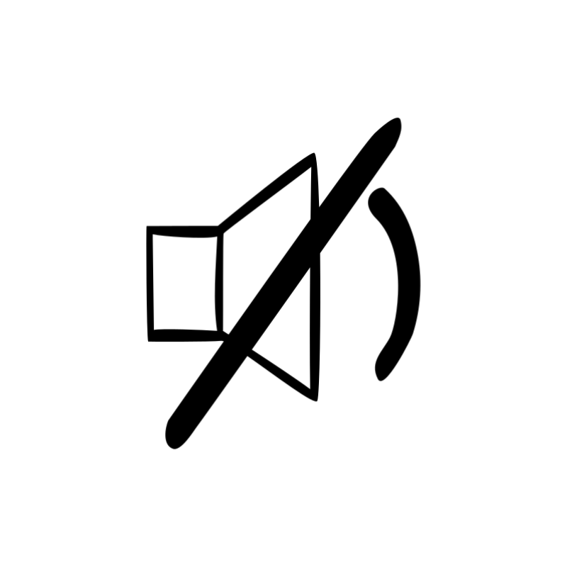 Icono de silencio: Un altavoz con una línea diagonal encima.
