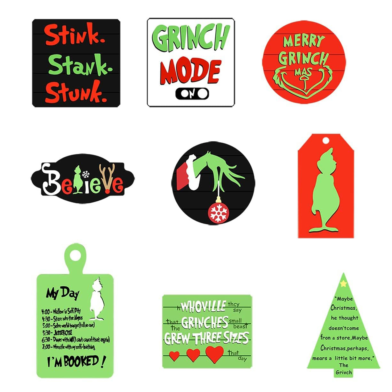 MARKETHAVEN Grinch Holzdeko 9-tlg Grün Holzdeko-Set | MediaMarkt