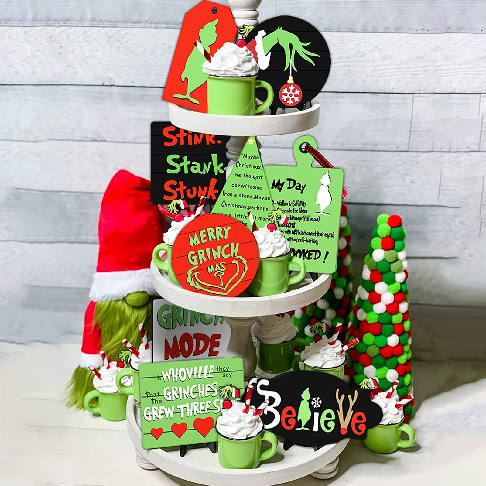 MARKETHAVEN Grinch Holzdeko 9-tlg Grün Holzdeko-Set | MediaMarkt