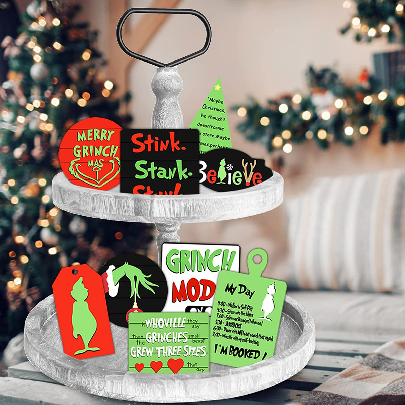 MARKETHAVEN Grinch Holzdeko 9-tlg Grün Holzdeko-Set | MediaMarkt