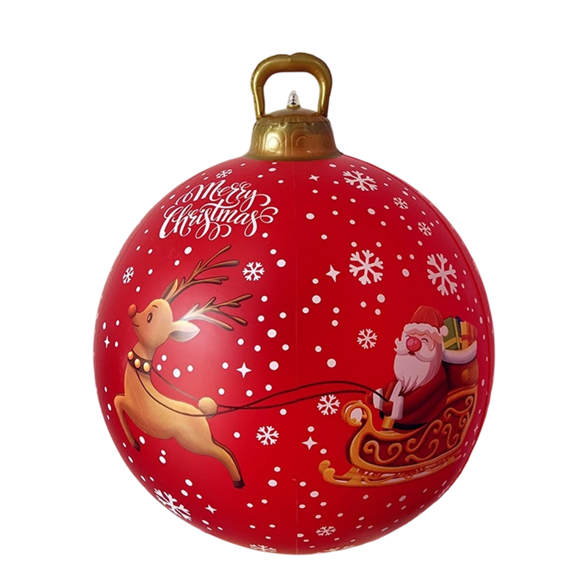 MARKETHAVEN Große Wetterfeste PVC Deko Kugel Rot Aufblasbare Weihnachtskugel