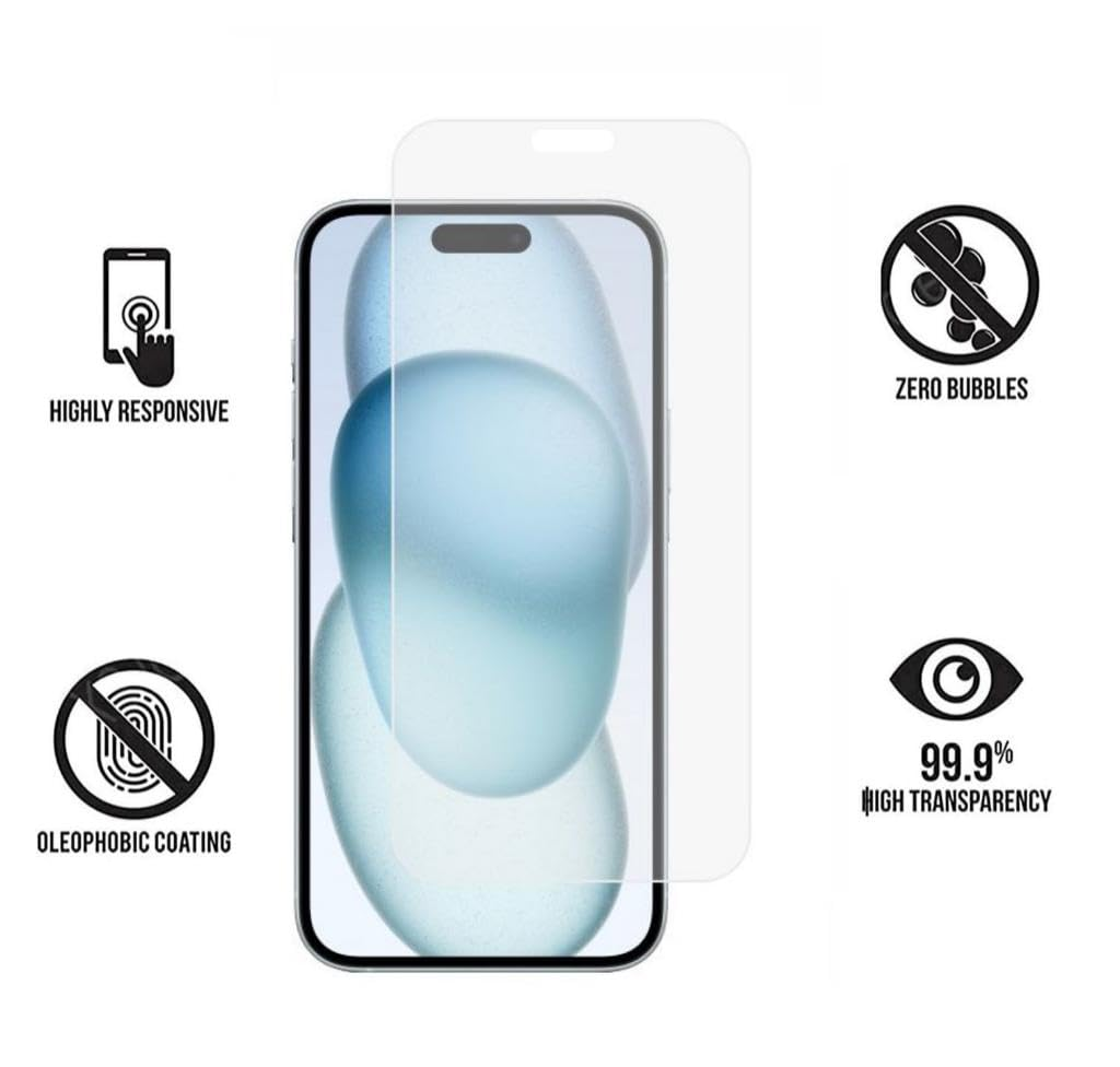 Sıfır kabarcık ve yüksek şeffaflık özelliklerine sahip akıllı telefon ekran koruyucusu ve simgeler.