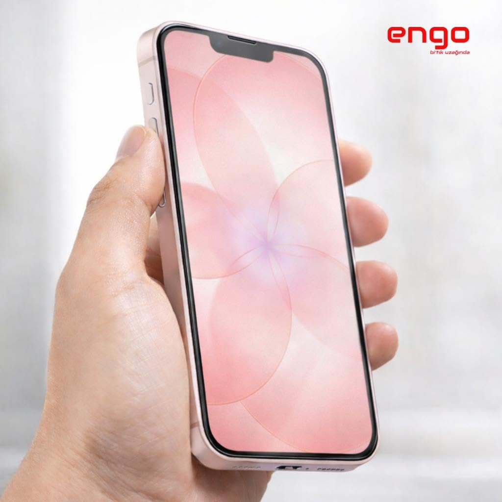 Bir el, ekranında pembe çiçek grafiği olan ve arka planda logo bulunan akıllı telefonu tutuyor.