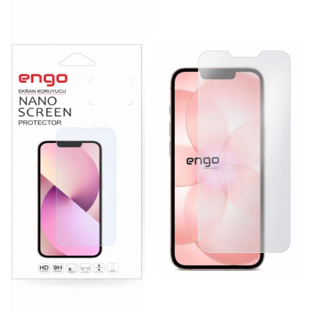 Pembe arka plana sahip akıllı telefon için ambalaj ve nano ekran koruyucu.