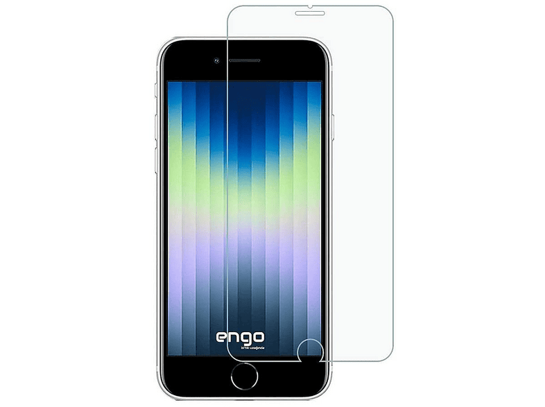 ENGO Apple iPhone SE 2022 İle Uyumlu 9H Kırılmaz Esnek Nano Cam, HD Şeffaf Ekran Koruyucu