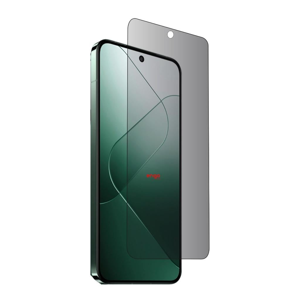 Beyaz arkaplanda ekranın üzerinde duran temperli cam ekran koruyuculu yeşil bir akıllı telefon.