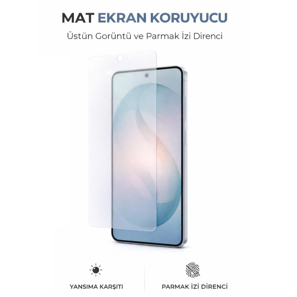 Yansıma ve parmak izine dayanıklı mat ekran koruyuculu akıllı telefon.