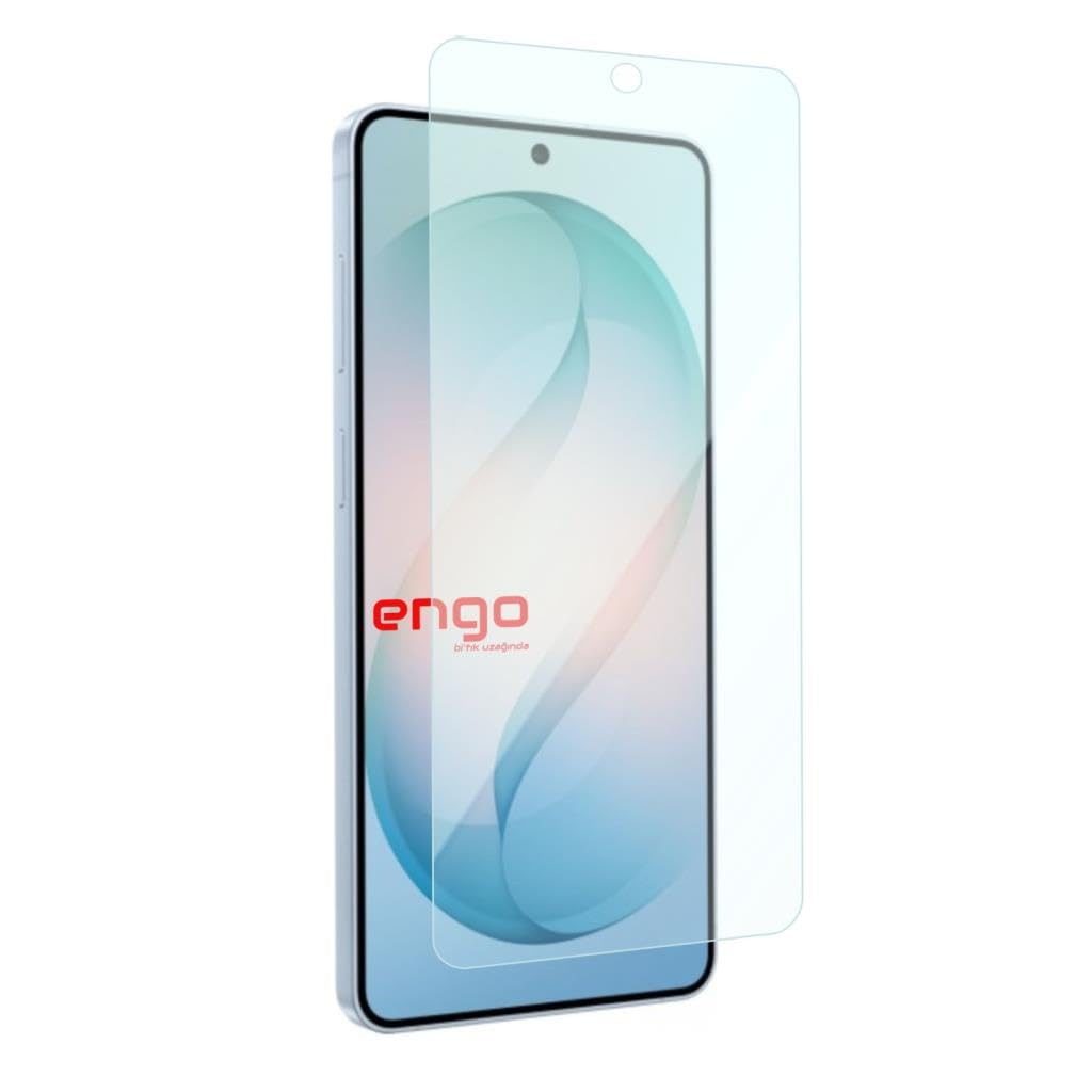 Ekranın önünde süzülen şeffaf bir ekran koruyucuya sahip akıllı telefon.