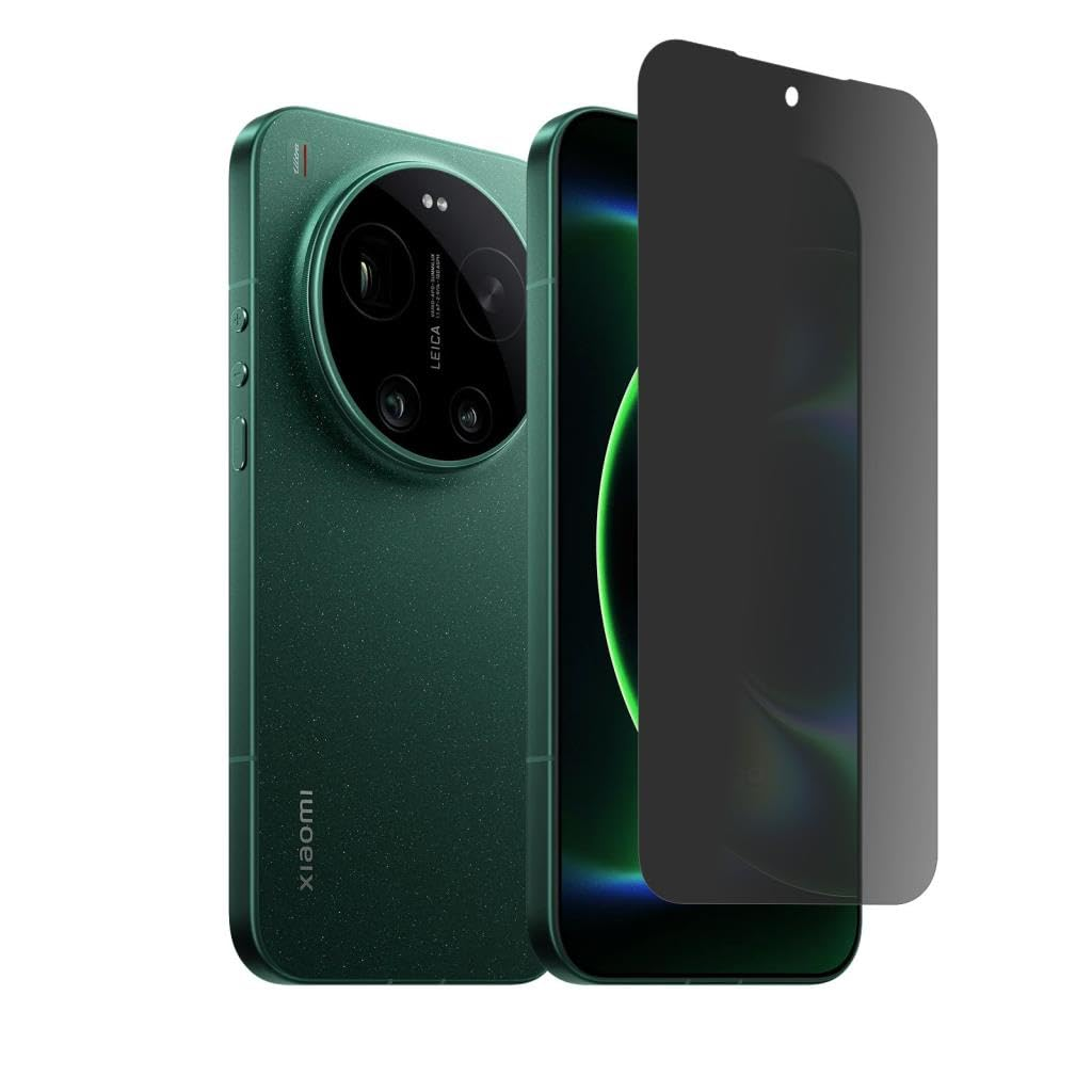 Yuvarlak Leica kamera modüllü ve renkli ekran koruyuculu yeşil Xiaomi akıllı telefon.