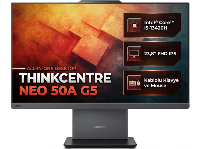 LENOVO ThinkCentre Neo 50a G5 12SC000QTR 029 Intel core i5-13420H 64 GB 1 TB 23,8 inç Windows 11 Pro All In One Bilgisayar Gri