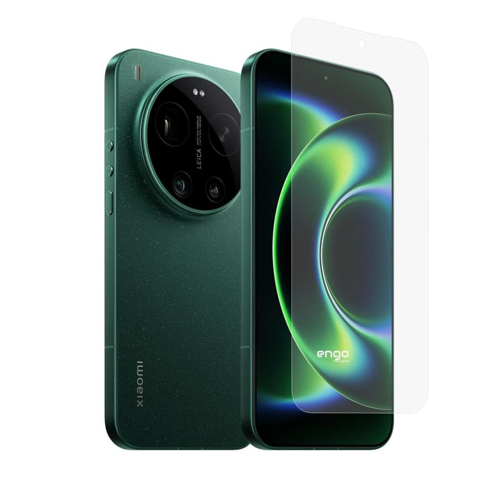 Arkada dairesel Leica kameraya ve ekran koruyucuya sahip yeşil akıllı telefon.