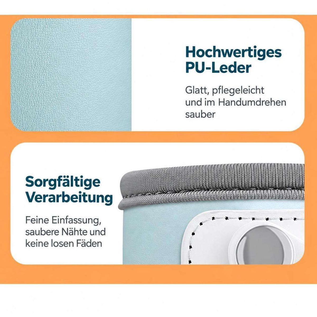 Produktmerkmale: Hochwertiges PU-Leder und sorgfältige Verarbeitung mit sauberen Nähten.