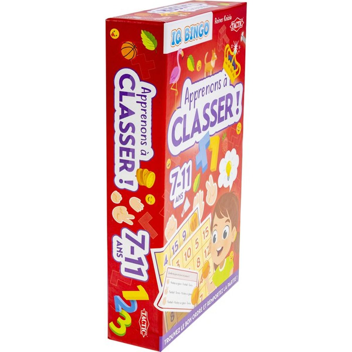 Rote Schachtel des Lernspiels Apprenons a Classer mit bunten Illustrationen fur Kinder von 7 bis 11 Jahren.