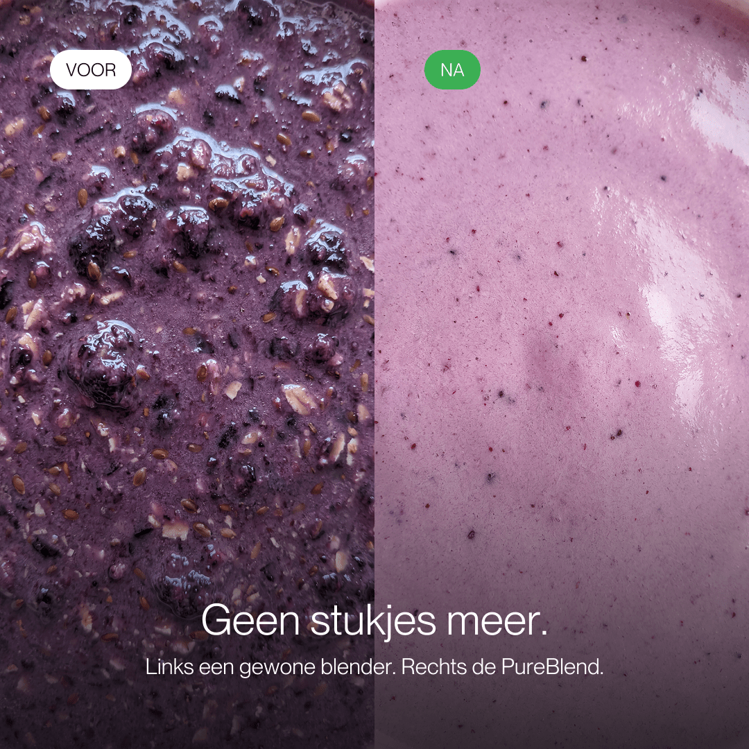 Comparaison de deux smoothies: grumeleux à gauche, lisse à droite.