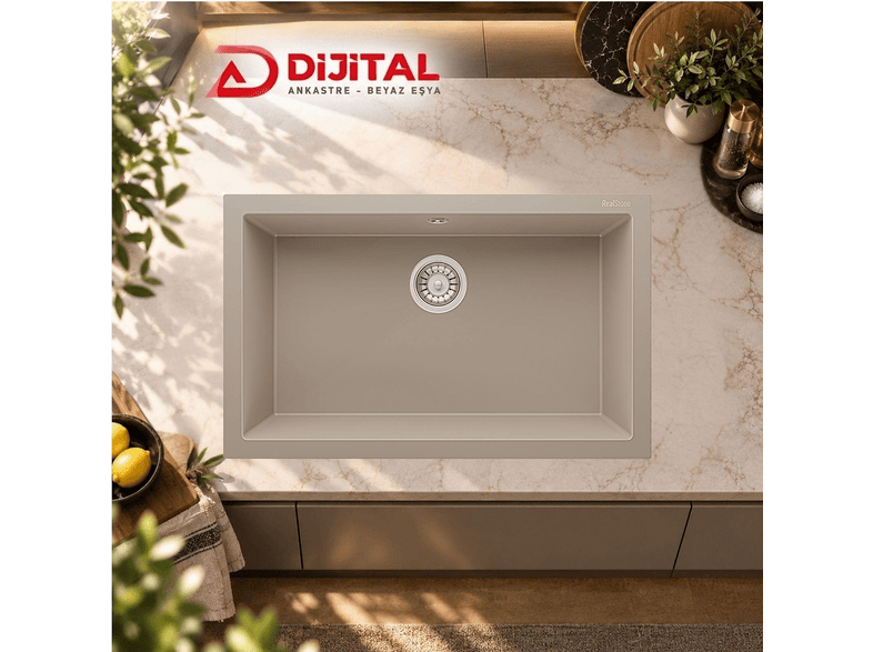 REAL STONE K Serisi K013 77×47.5 cm Tezgah Altı Eviye