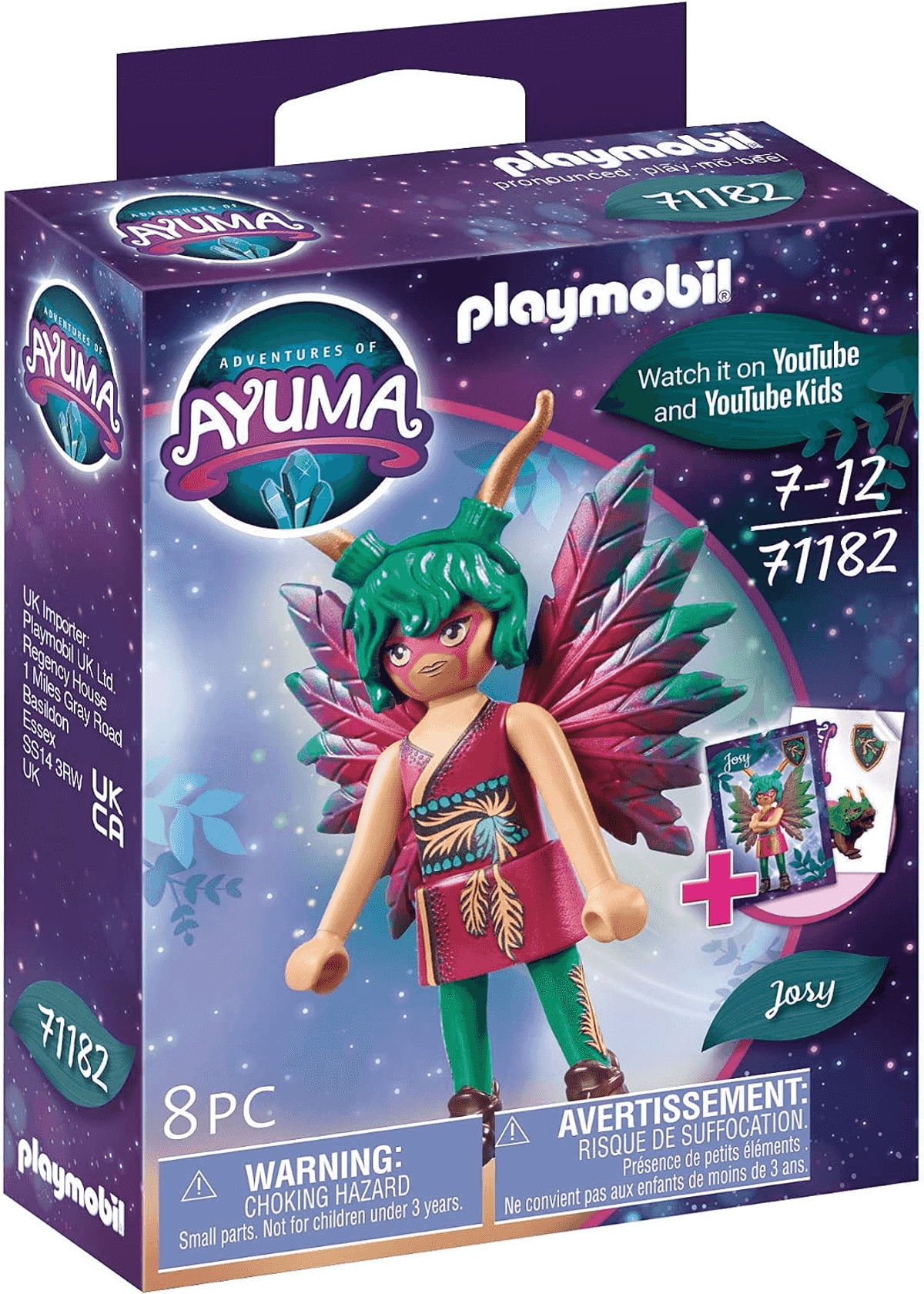 Embalaje de juguete Playmobil Ayuma Josy con una figura de hada y alas.