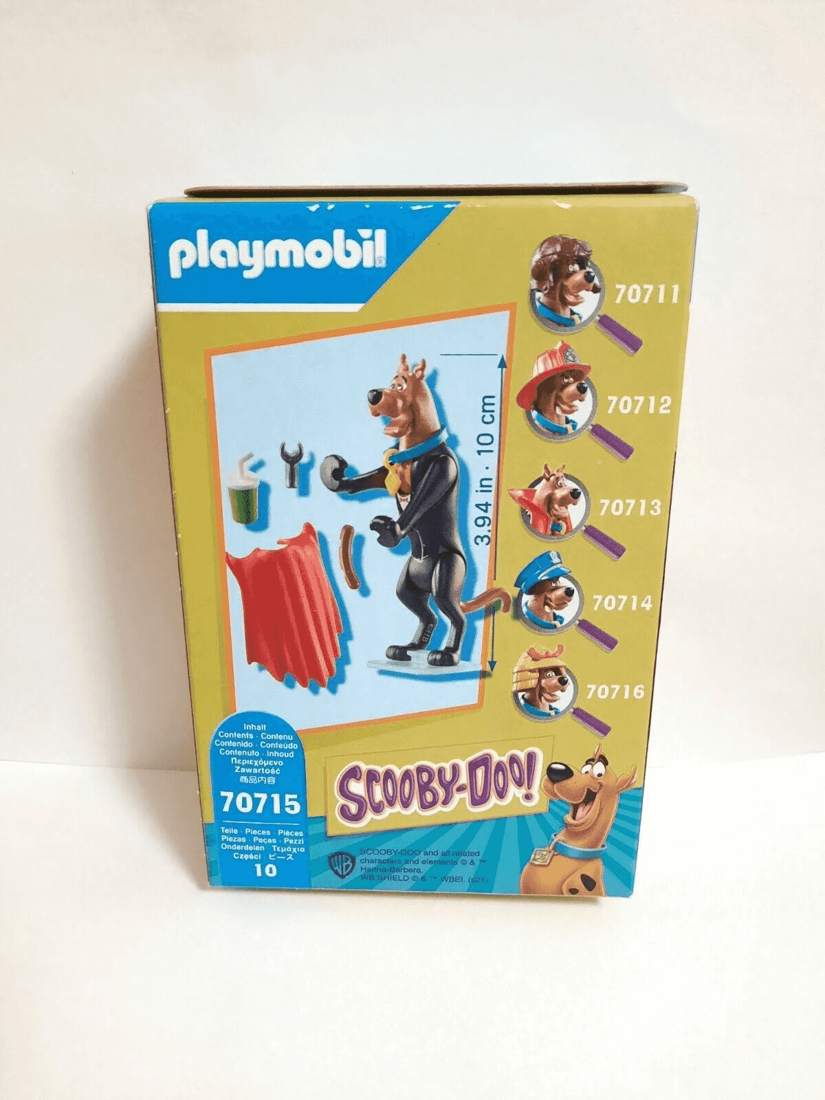 Caja de set Playmobil Scooby-Doo con figuras y accesorios.