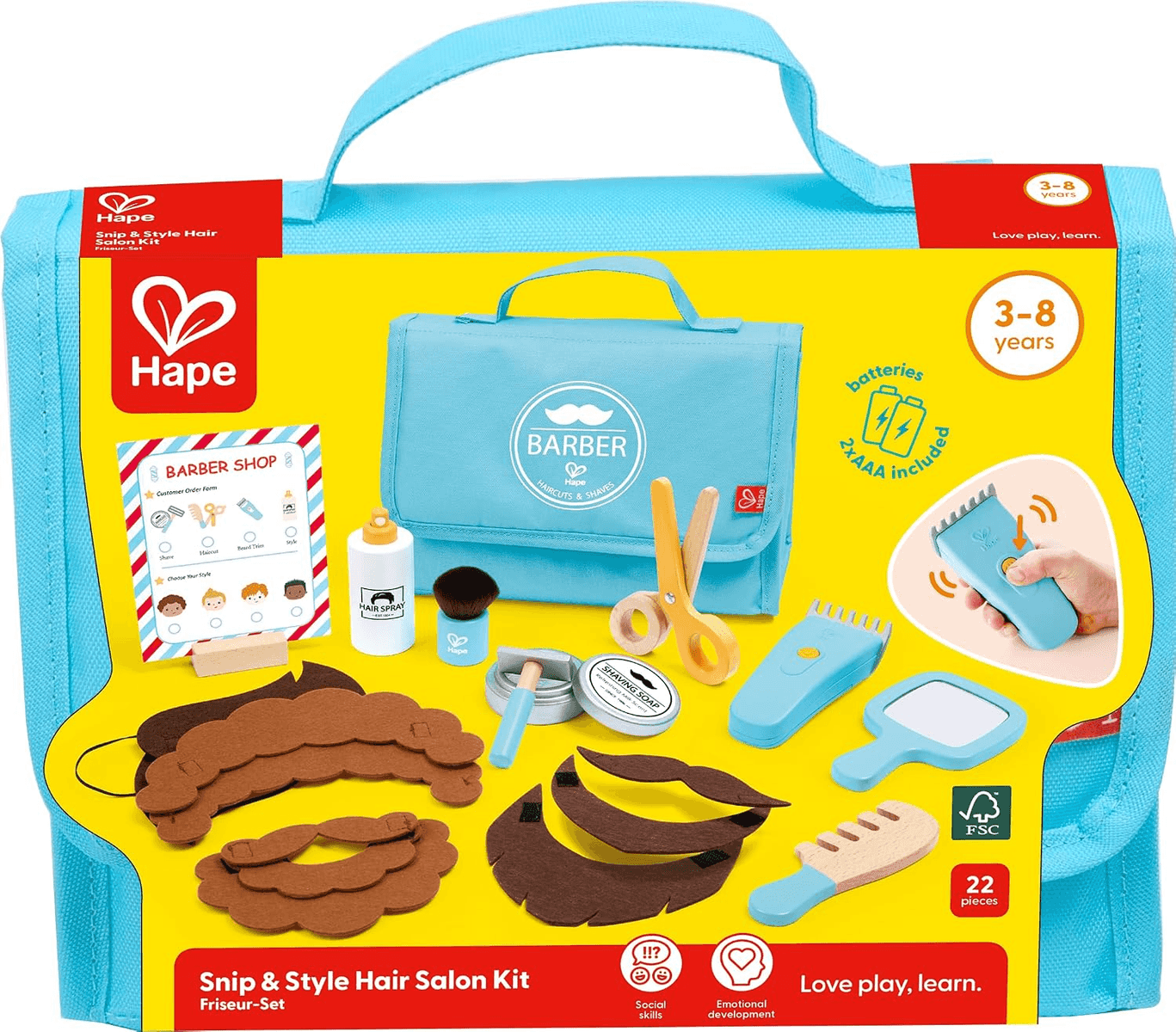 Juego de imitación - HAPE Snip & Style, Snip & Style, 20 cm, 3 año(s), Madera, plástico, ABS y fieltro
