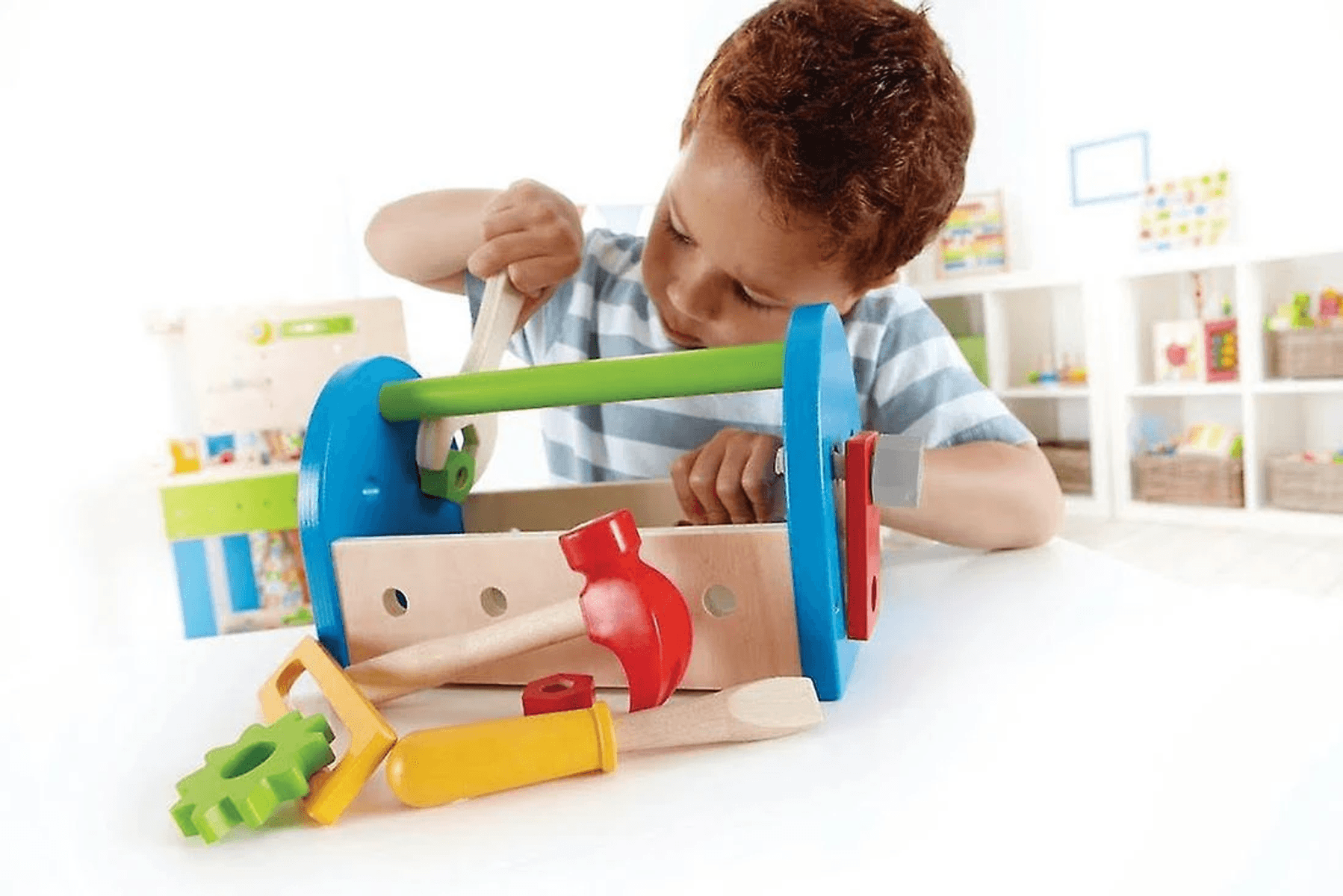Herramienta de juguete - HAPE Fix-it Tool Box, 150 mm, 3 año(s), Madera (schima y contrachapado), plástico (PP, ABS, PA)