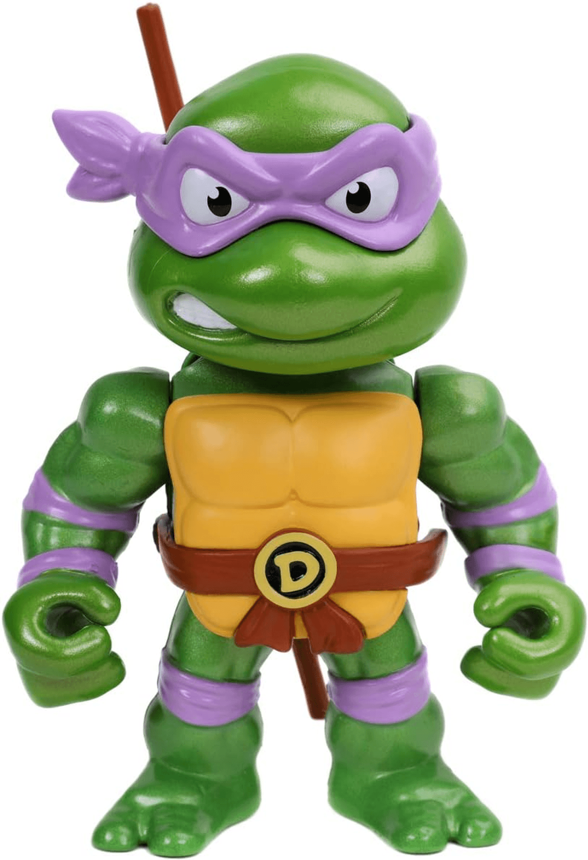 Eine Donatello Actionfigur aus den Teenage Mutant Ninja Turtles mit violetter Maske und Bo-Stab.