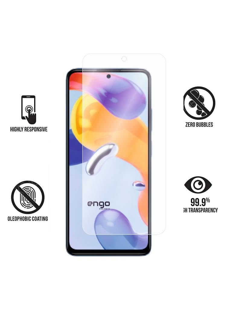 Ekran koruyuculu akıllı telefon ve hassasiyet ile oleofobik kaplama gibi özellikleri vurgulayan dört simge.