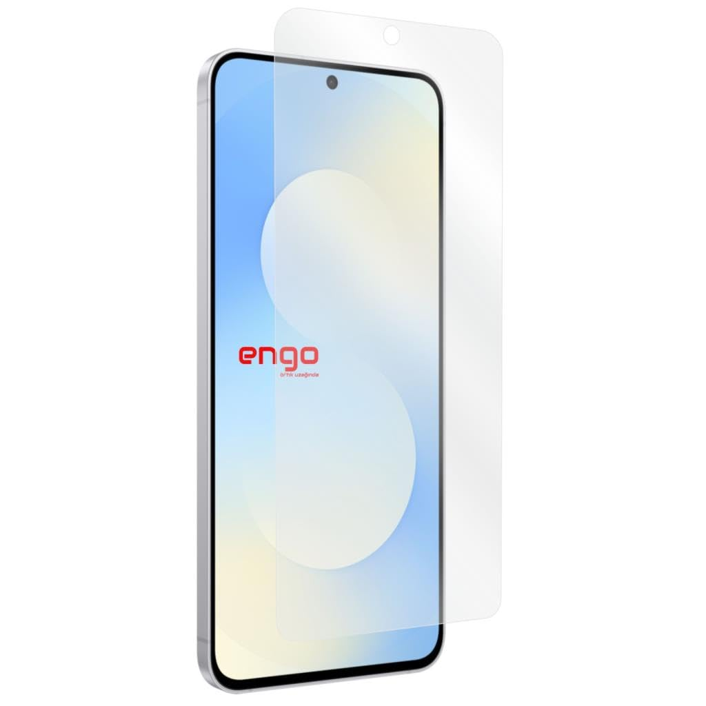 Beyaz arka plan önünde üzerinde cam ekran koruyucu bulunan bir akıllı telefon.