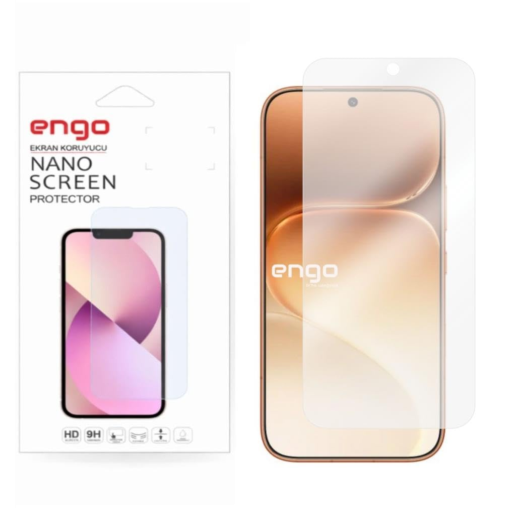 Ambalajında engo nano ekran koruyucu ve folyolu akıllı telefon.