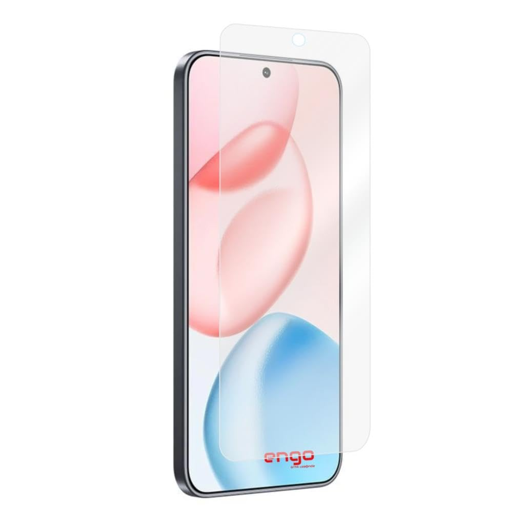 Ekranının hemen üzerinde şeffaf bir koruyucu film bulunan akıllı telefon.