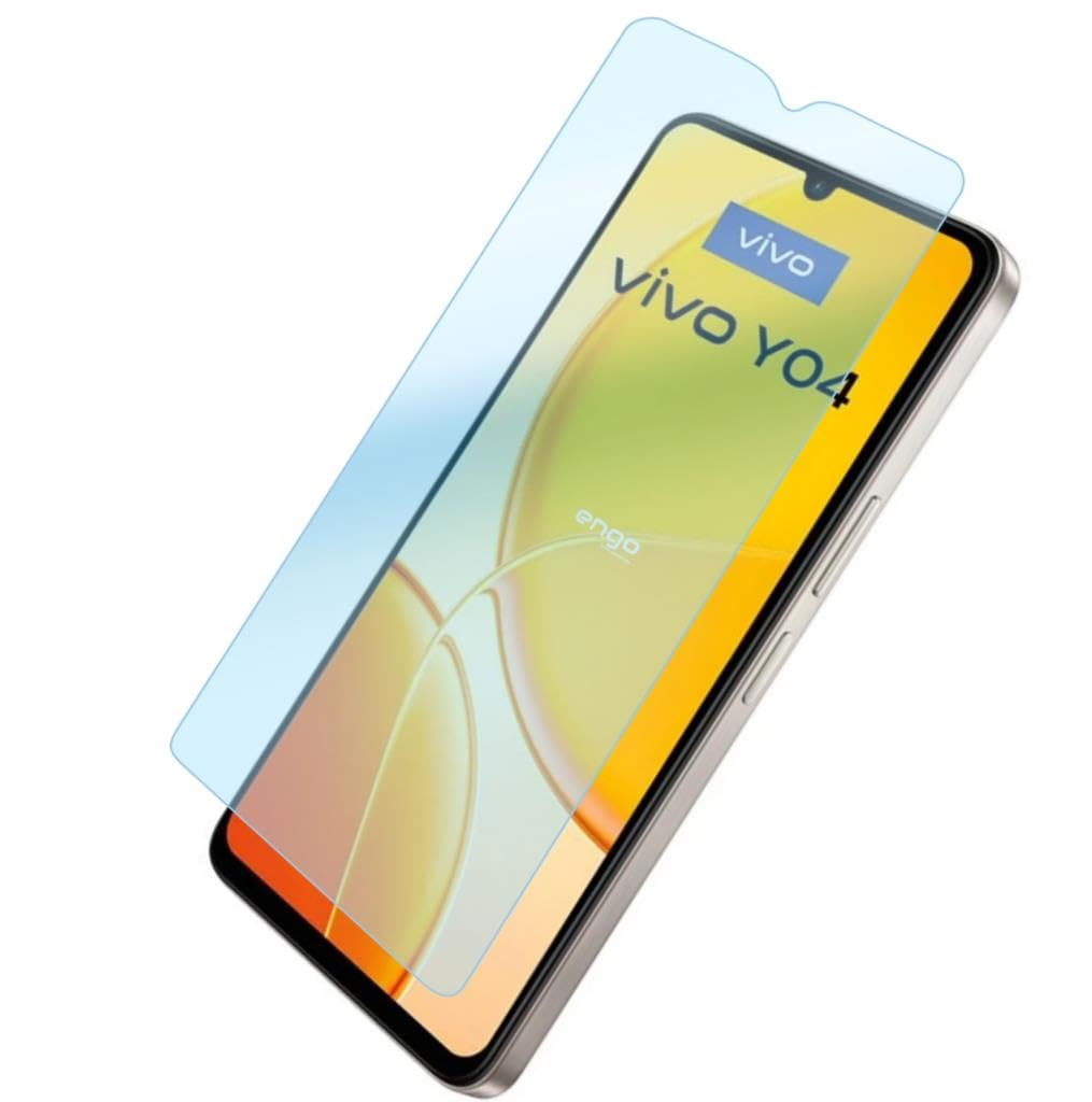 Üzerinde hafifçe kaldırılmış mavi bir ekran koruyucu film olan akıllı telefon.
