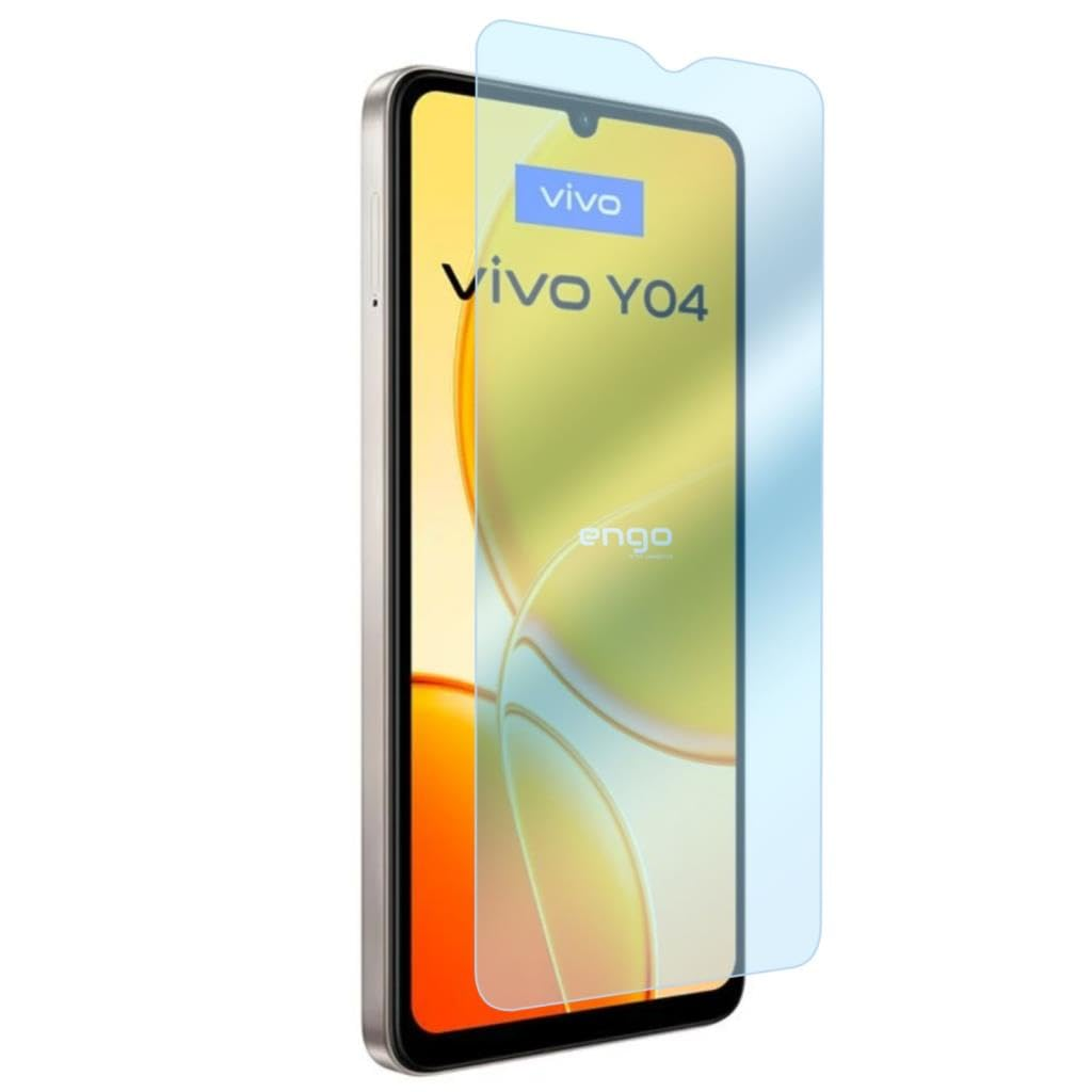Beyaz arka planda mavimsi koruyucu ekran filmine sahip bir akıllı telefon.