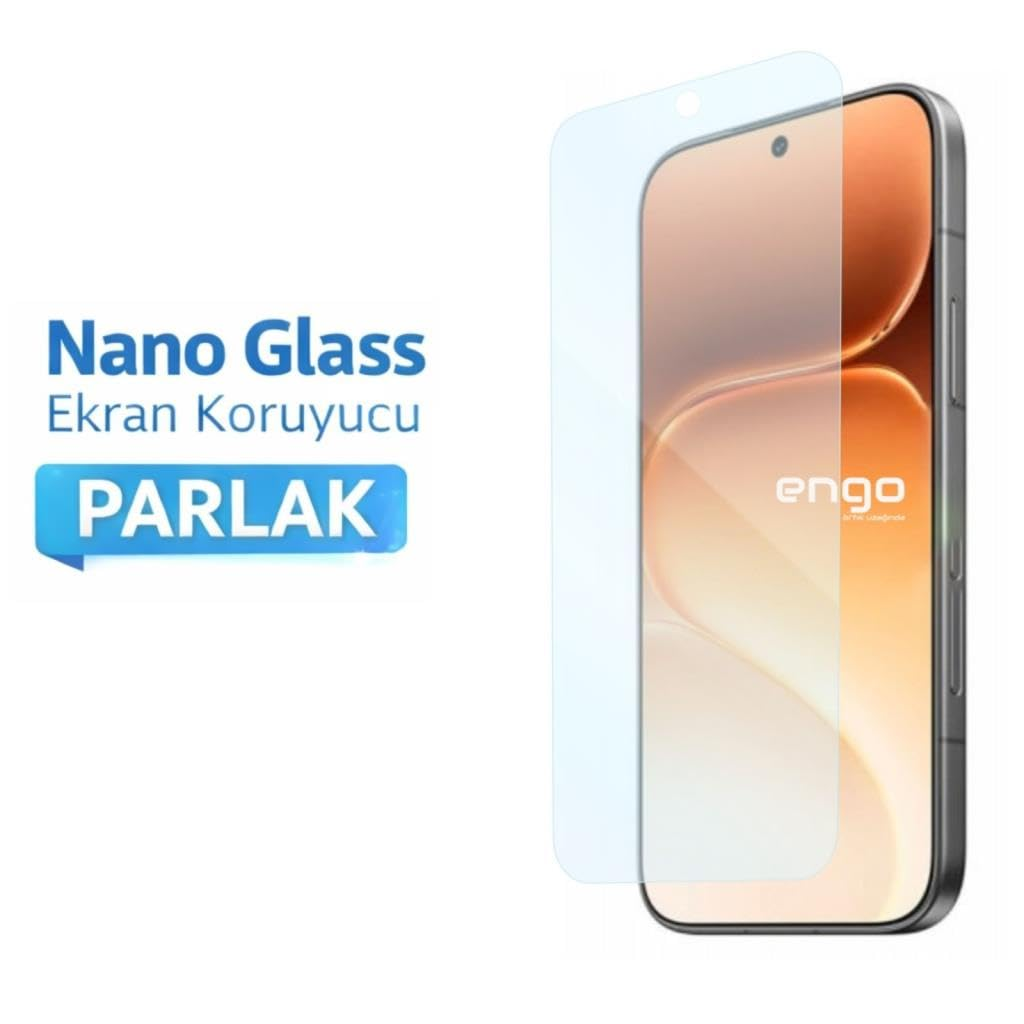 Nano cam ekran koruyuculu ve parlak koruma yazılı akıllı telefon görseli.