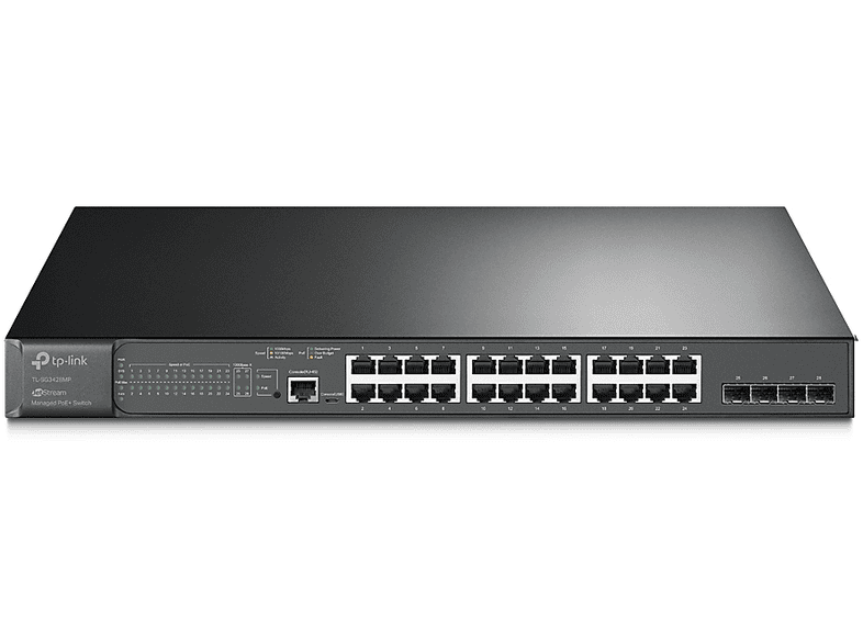 TP-LINK Omada TL-SG3428MP 24 Port Gigabit PoE+ 4xSFP L2+ Yönetilebilir Switch Siyah